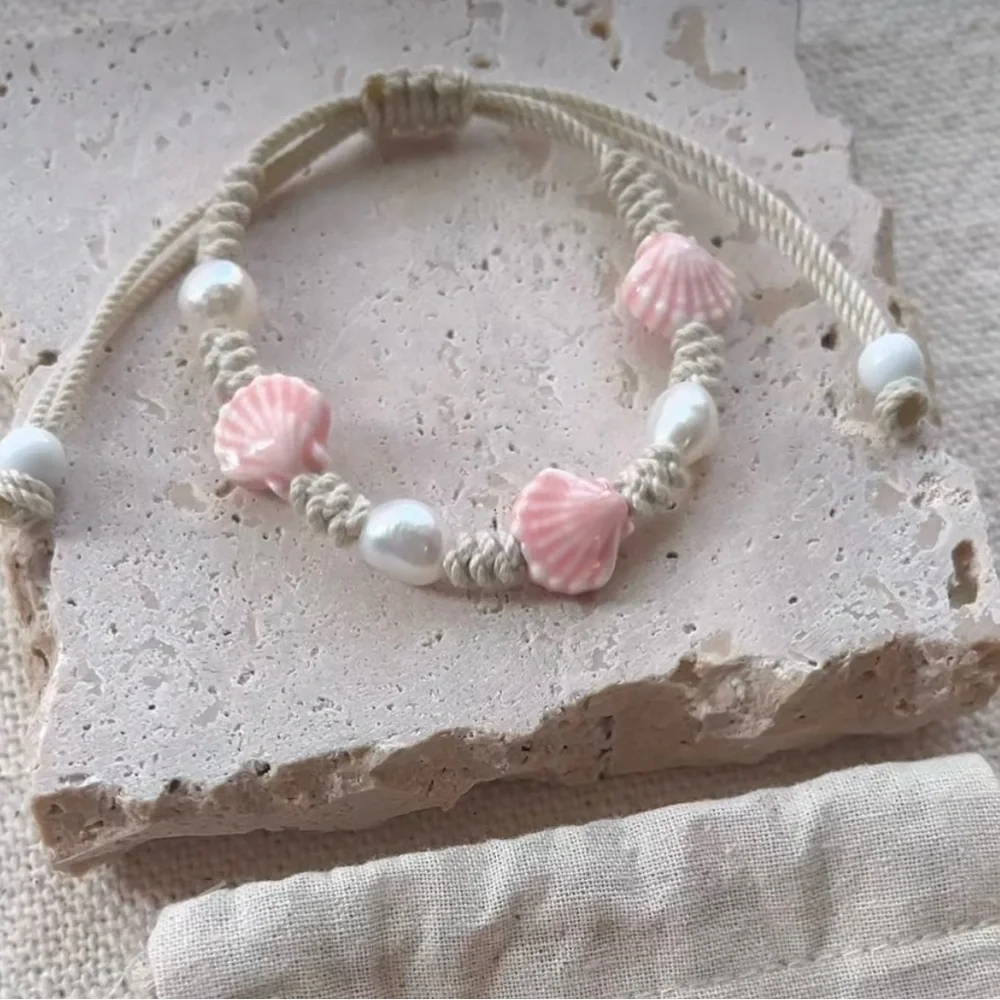 Lioneta Coral Pink Seashell Pearl Bracelet NWT